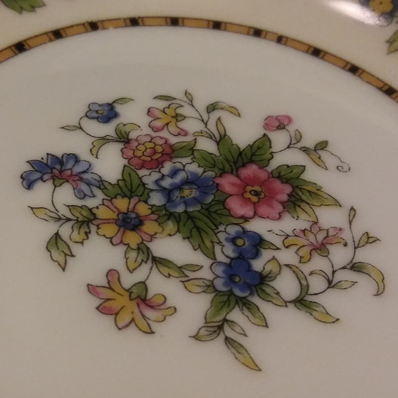 7 Vintage Noritake Dessert Bowls in Elysian 10in Gold Trim - Picture 12 of 16